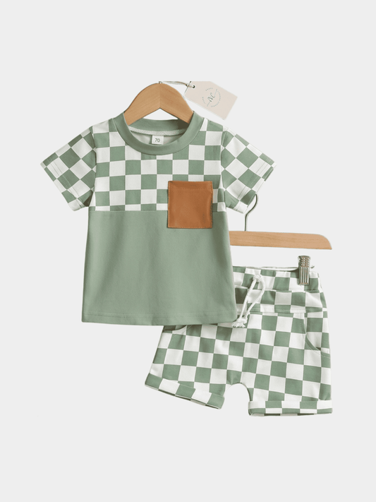 Boys Contrast T-shirt And Shorts Set - ChildrenGoods