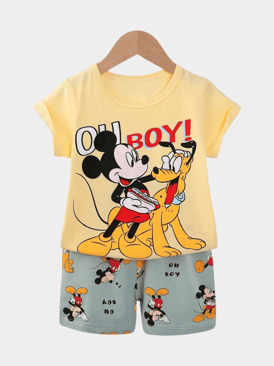 Boys Mickey Yellow T-shirt & Shorts Set - ChildrenGoods