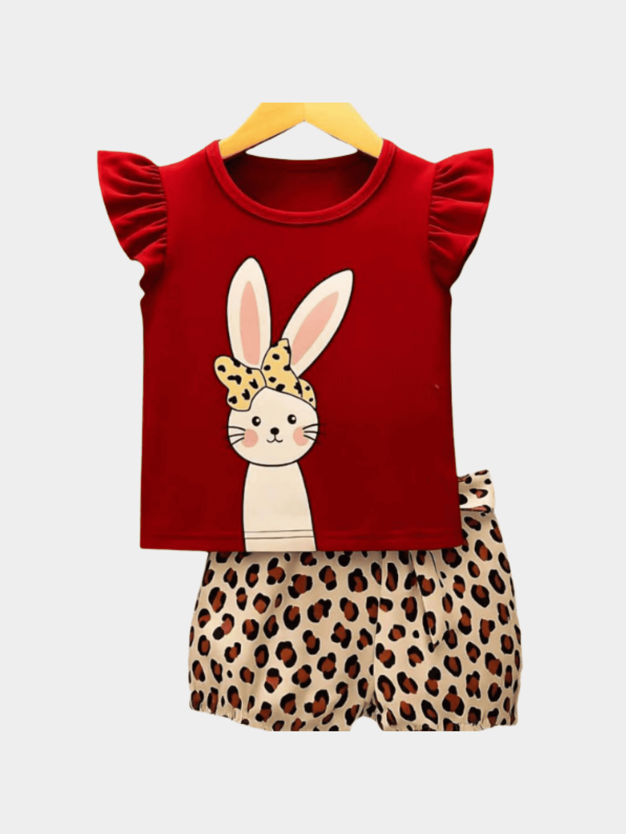 Girls Animal Ruffle T-shirt And Shorts Set - ChildrenGoods