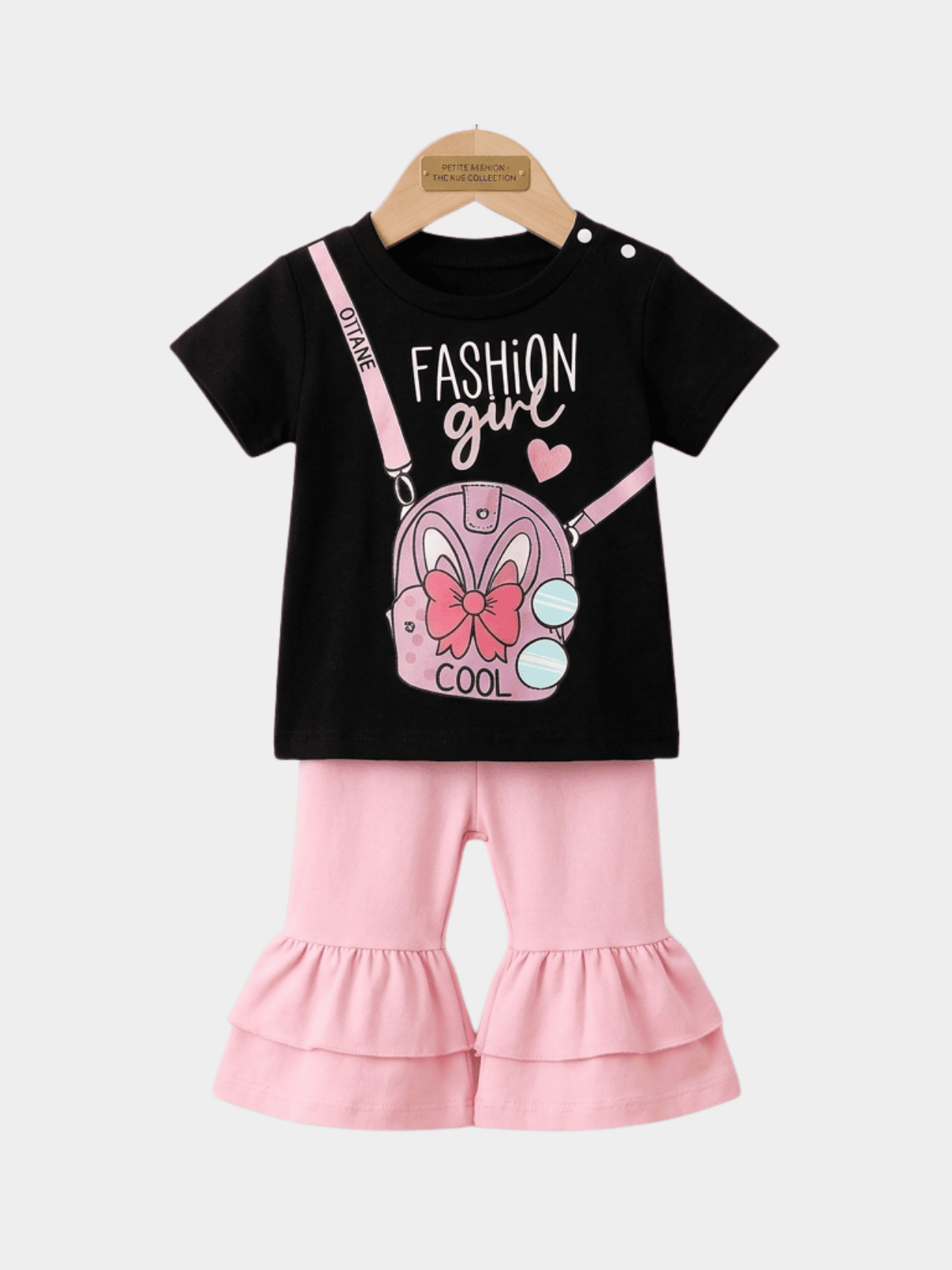 Girls Bow T-shirt And Long Pant Set - ChildrenGoods