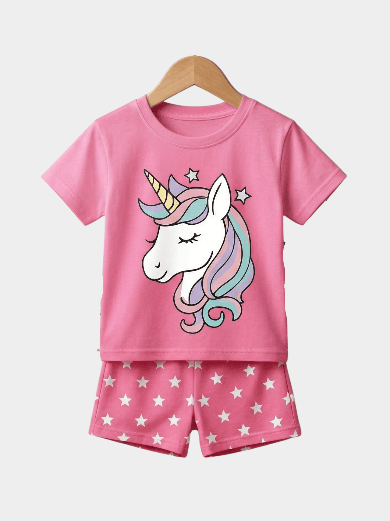 Girls Cat Love T-shirt And Shorts Set - ChildrenGoods