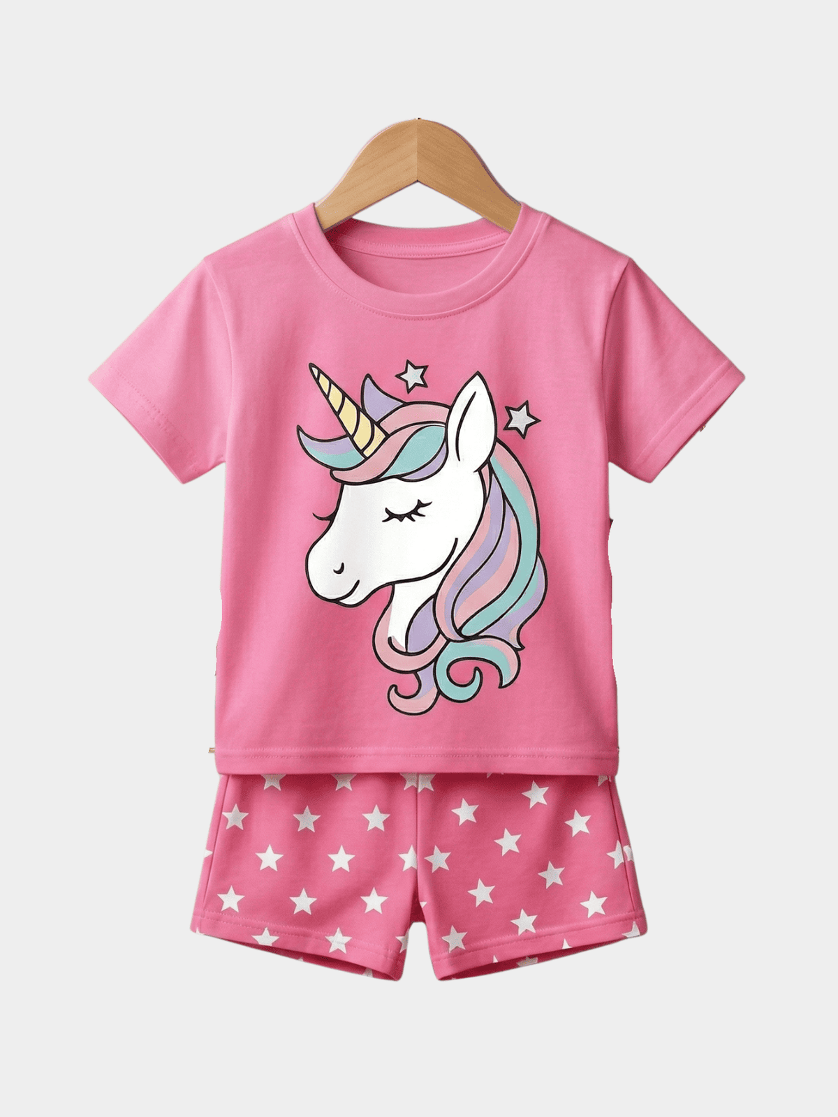 Girls Cat Love T-shirt And Shorts Set - ChildrenGoods
