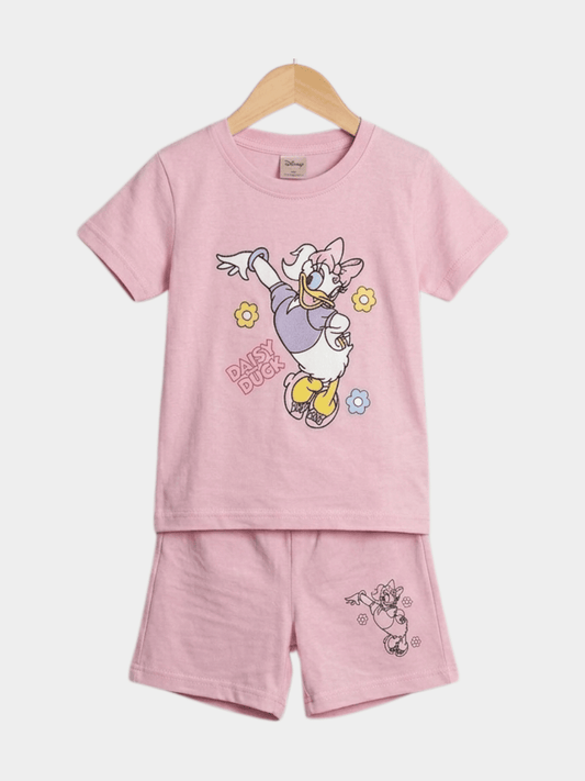 Girls' Disney Daisy Duck Pink T-Shirt & Shorts Set - ChildrenGoods