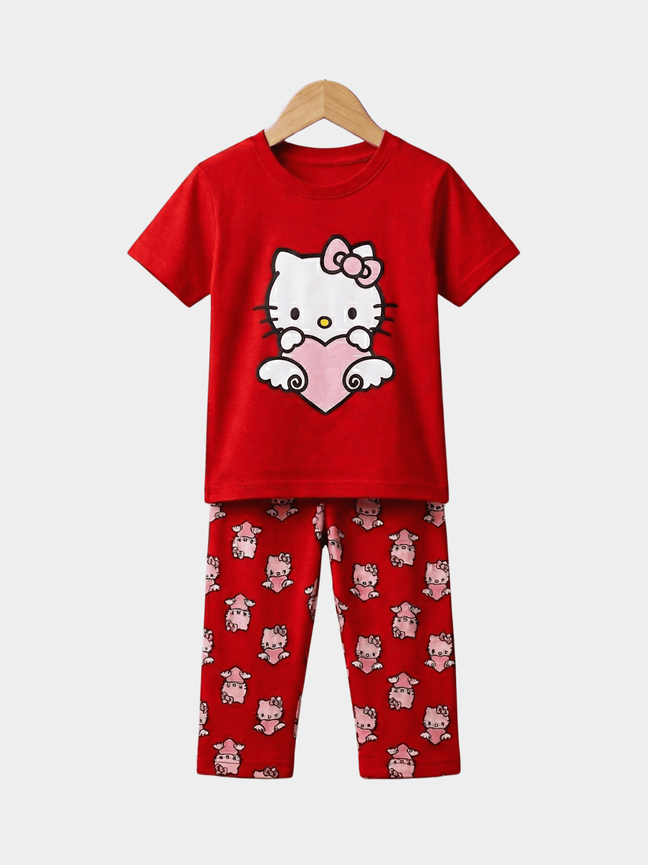 Girls Heart T-shirt And Long Pant Set - ChildrenGoods