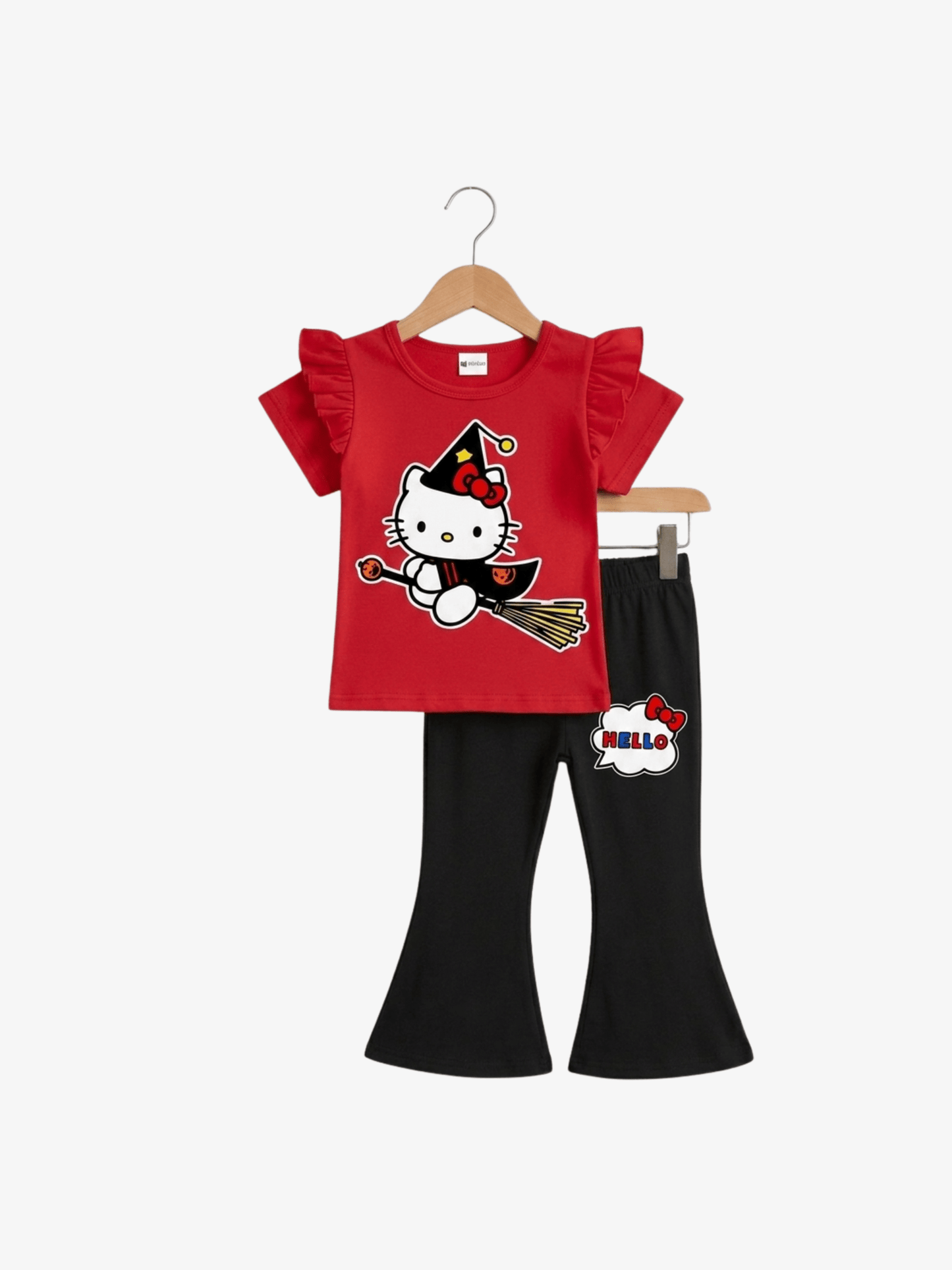 Girls Hello Kitty Cupid Flutter Sleeve Bell - Bottom Set - ChildrenGoods