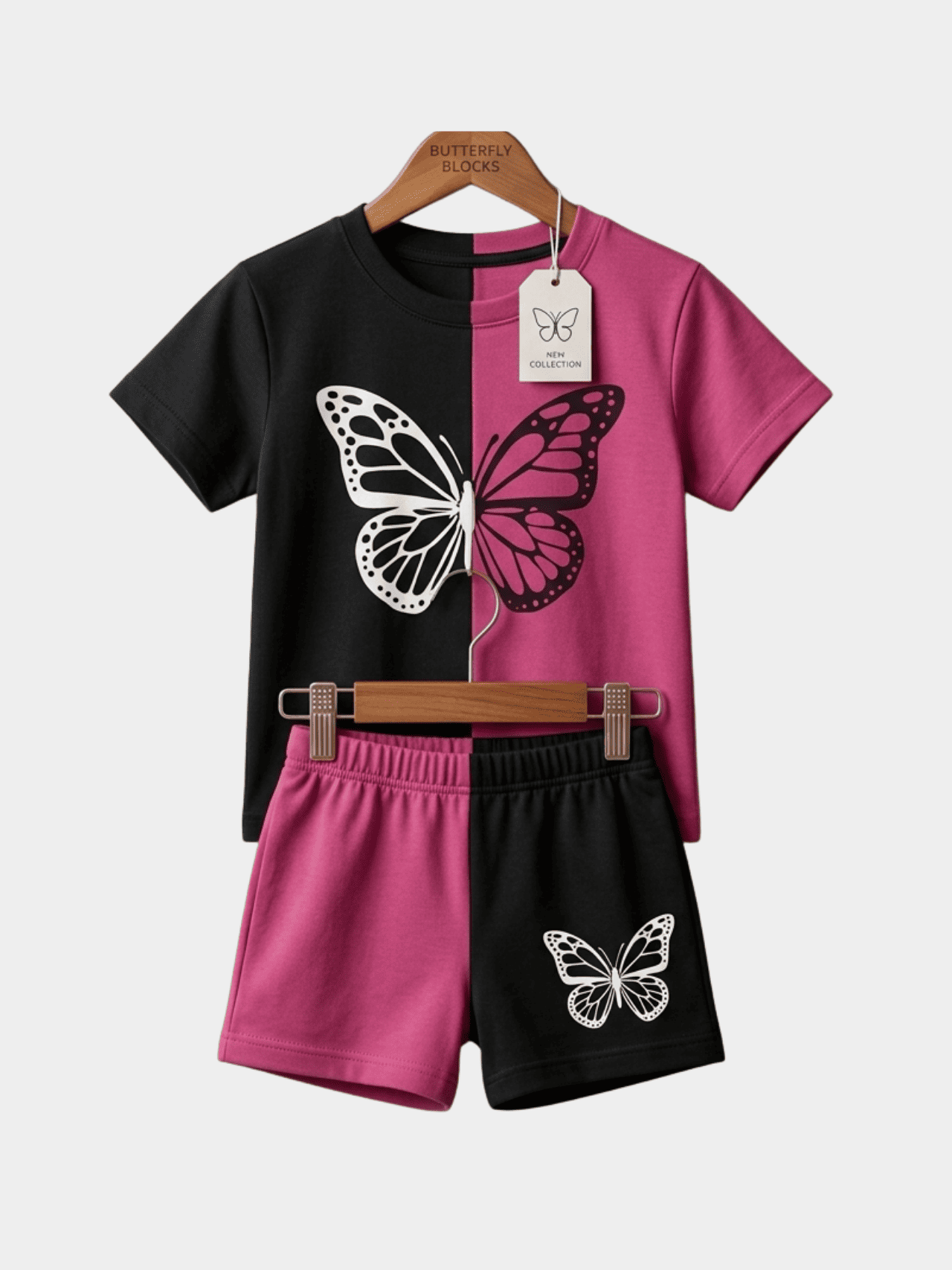 Girls Love Black T-shirt And Shorts Set - ChildrenGoods