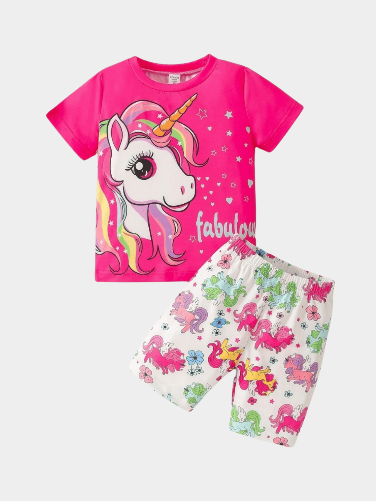 Girls Love Cat Style T-shirt And Shorts Set - ChildrenGoods