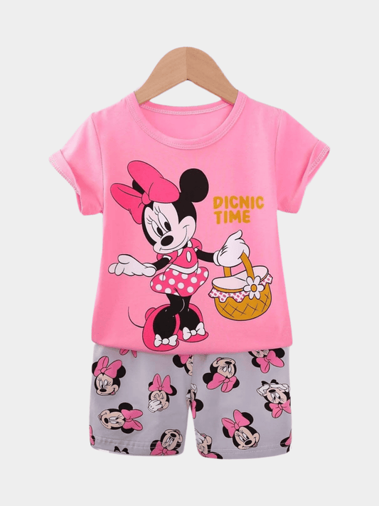 Girls Minnie Pink T-shirt & Shorts Set - ChildrenGoods