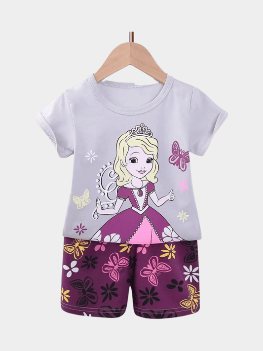 Girls Princess T-shirt & Shorts Set - ChildrenGoods