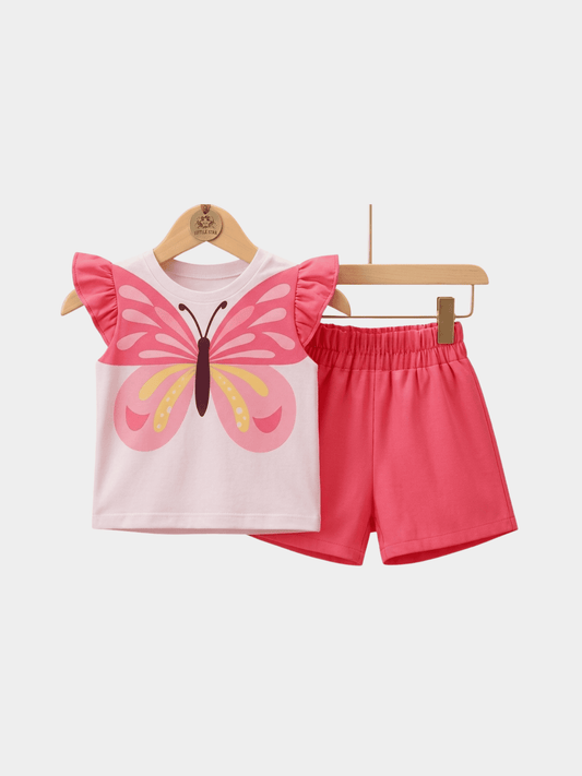 Girls Rabbit T-shirt And Shorts Set - ChildrenGoods