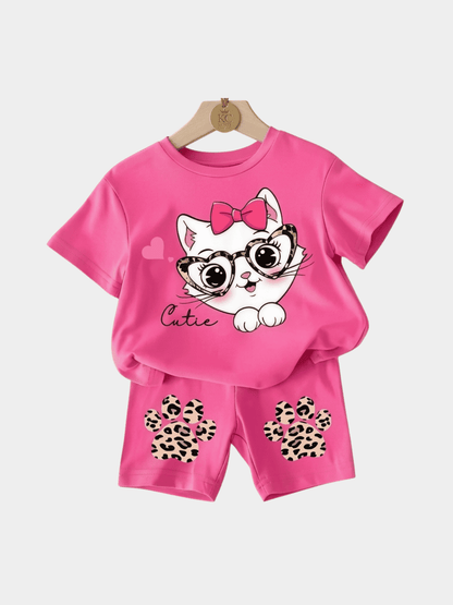 Girls Rabbit T-shirt And Shorts Set - ChildrenGoods
