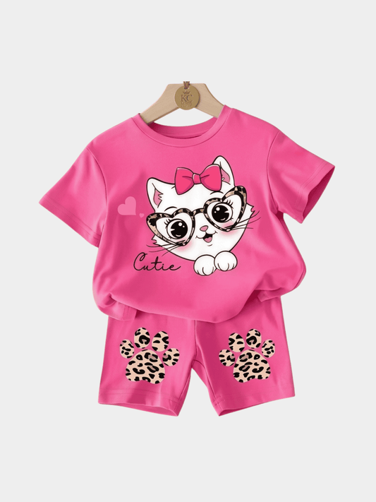 Girls Rabbit T-shirt And Shorts Set - ChildrenGoods