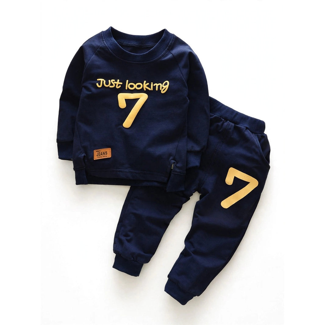 Just Looking 7 Cotton Sweatshirt & Jogger Set – Navy