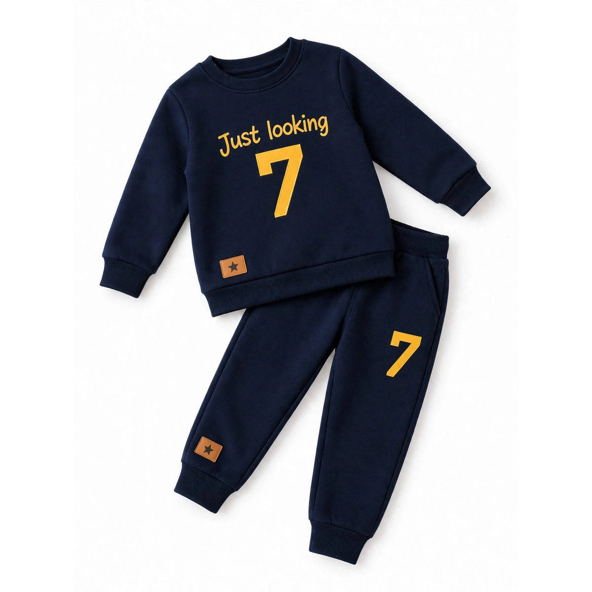 Just Looking 7 Fleece Sweatshirt & Jogger Set – Navy