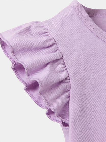 Purple Flowers T-Shirt & Shorts Set