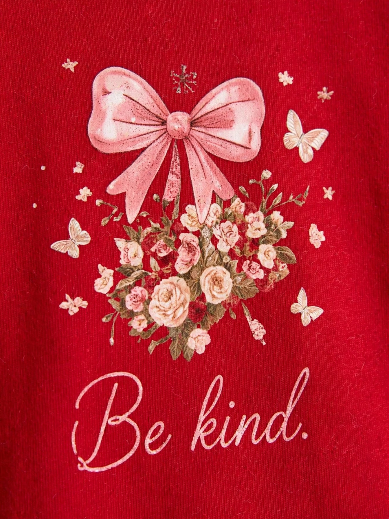Girls "Be Kind" Bow Top & Wide-Leg Pants Set