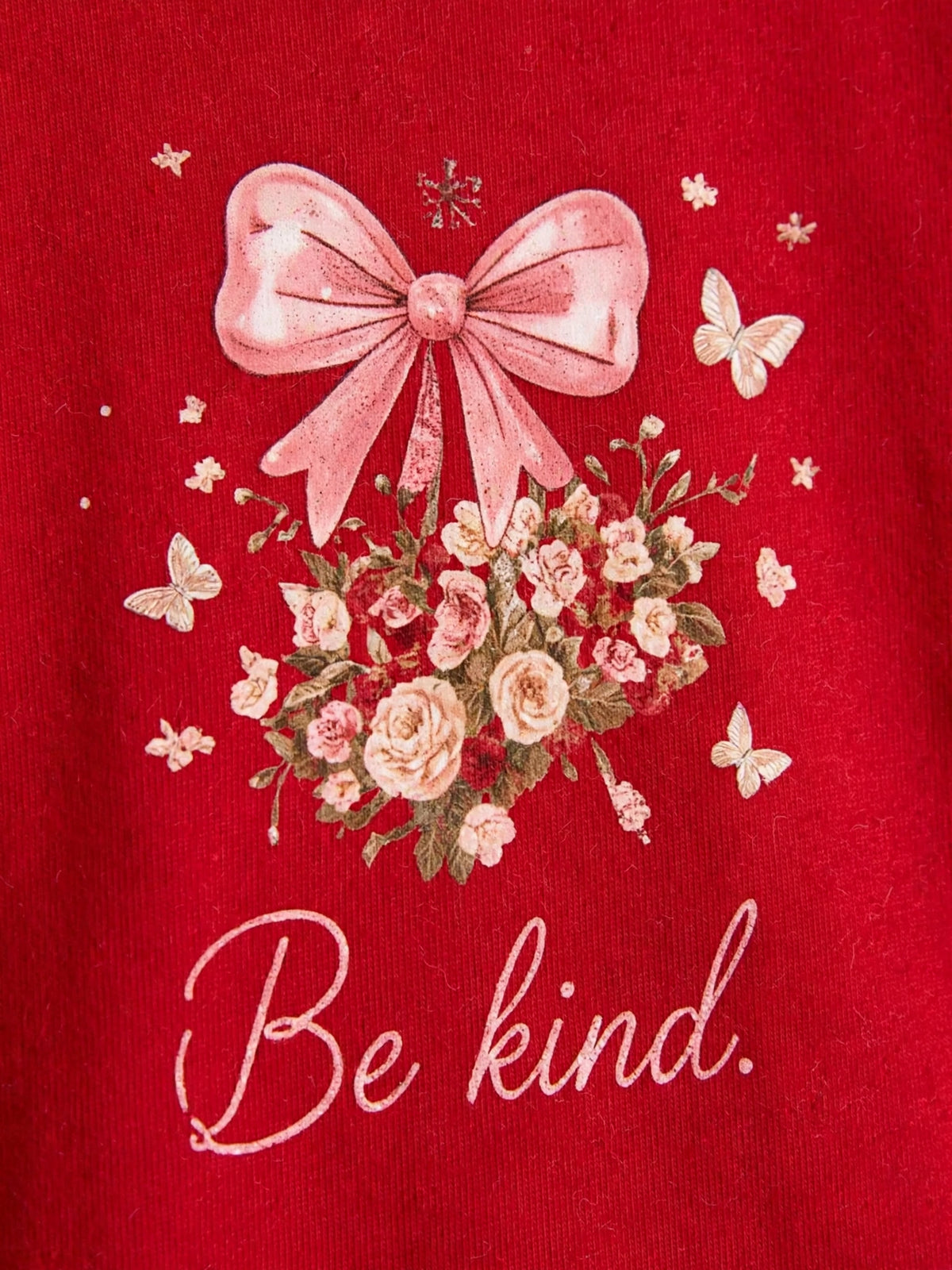 Girls "Be Kind" Bow Top & Wide-Leg Pants Set