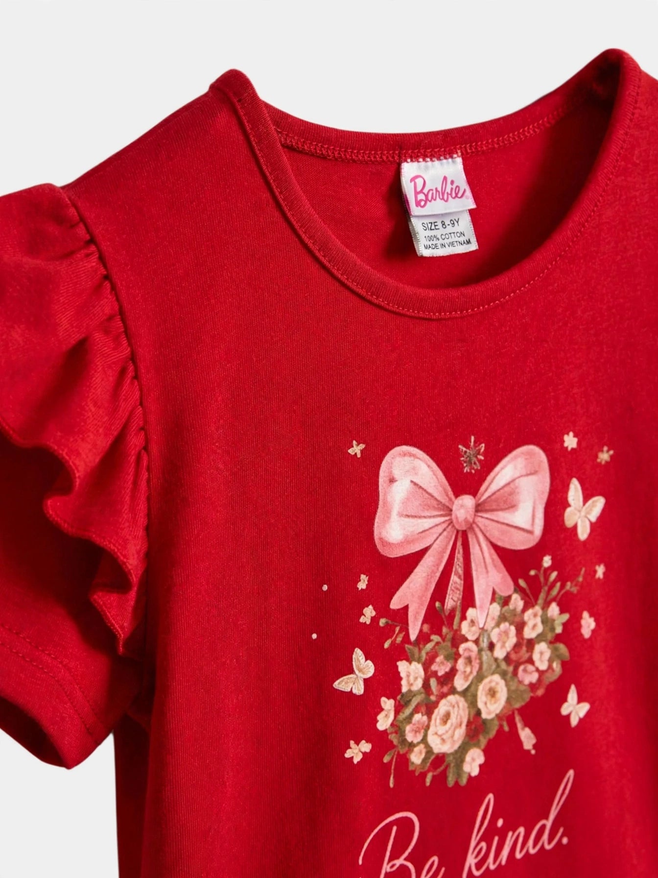 Girls "Be Kind" Bow Top & Wide-Leg Pants Set