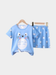 Light Blue Totoro T-shirt And Shorts Set