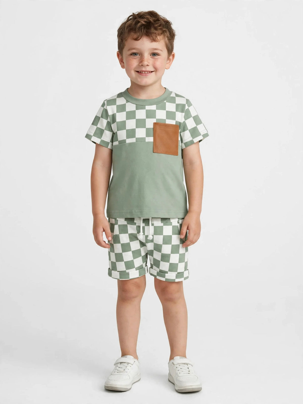 Orange Contrast T-Shirt & Shorts Set