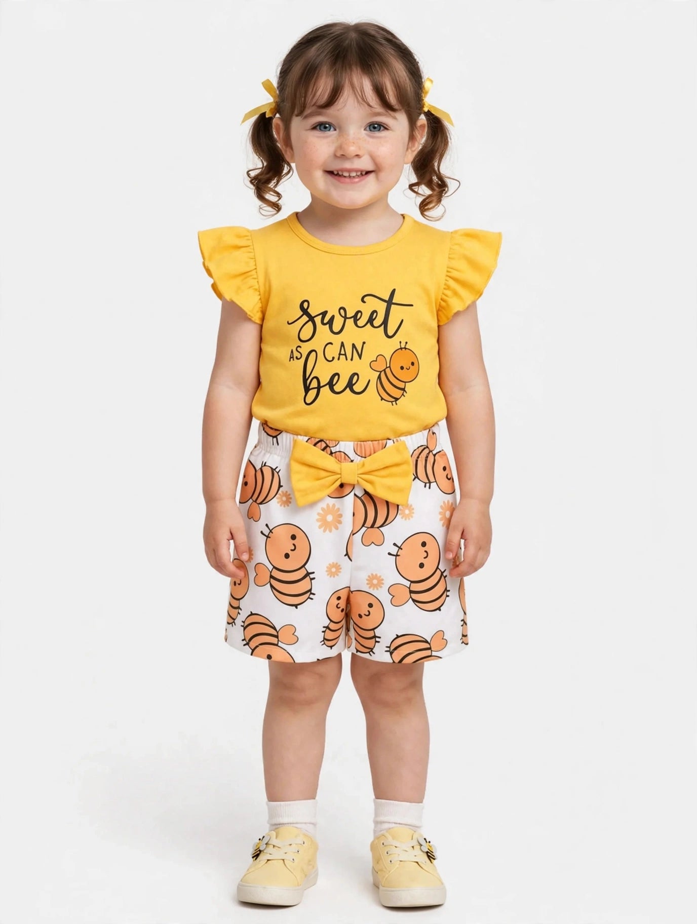 Honey Bee Yellow T-Shirt & Shorts Set