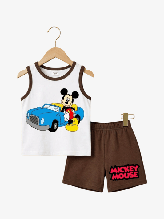 Toddler Boys' Mickey Mouse Convertible Tank Top & Shorts Set - ChildrenGoods