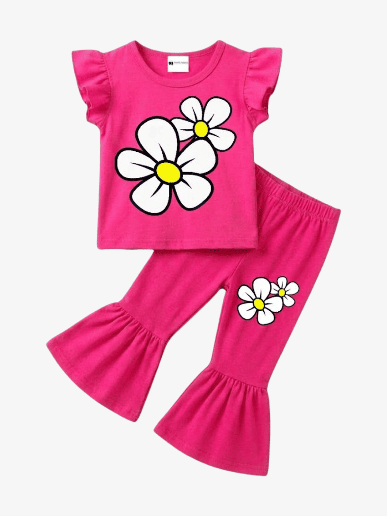 Toddler Girls' Daisy Flower Flutter Sleeve & Flare Leggings Set - ChildrenGoods