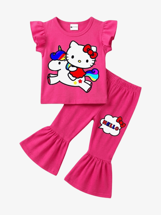 Toddler Girls' Hello Kitty & Unicorn Flutter Sleeve Flare Set - ChildrenGoods