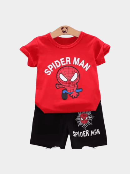 Yellow Spiderman Boys T-shirt And Shorts Set - ChildrenGoods