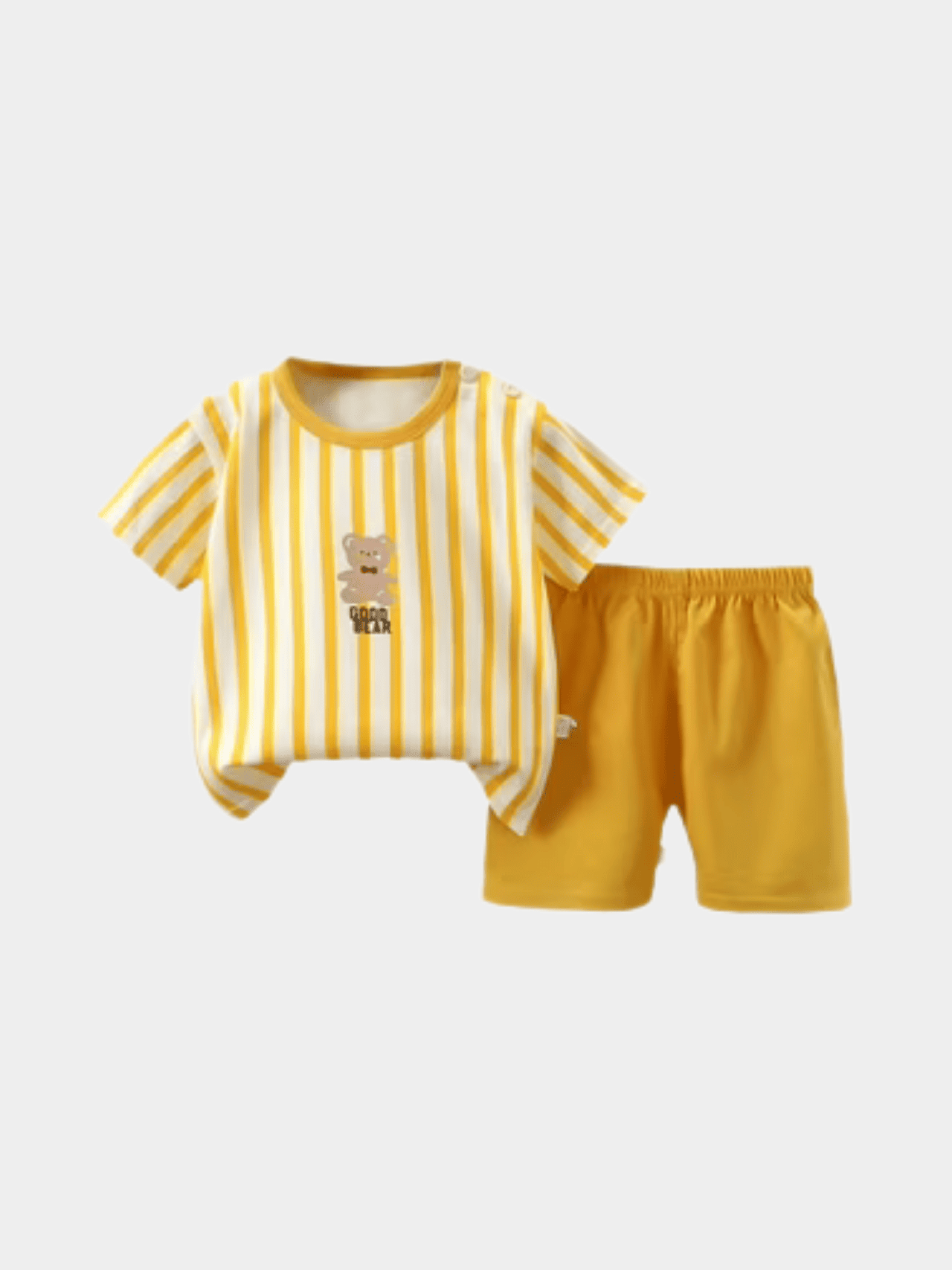 Yellow Stripe Boys T-shirt And Shorts Set - ChildrenGoods